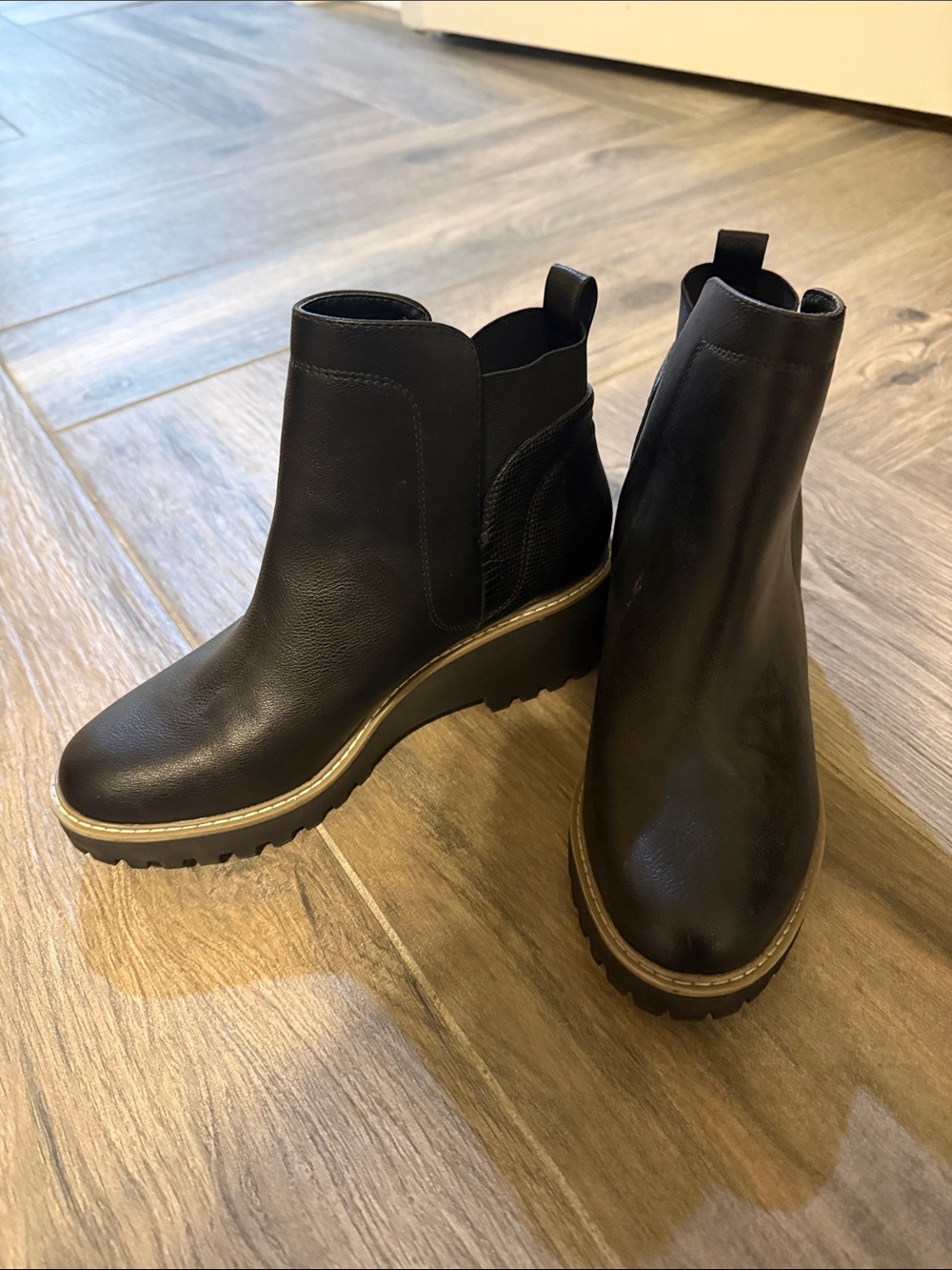 Dolce Vita Black Platform Chelsea Ankle Boots